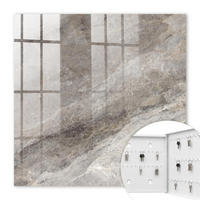SCHLÜSSELBOX Weiß 30x30 cm – Türöffnung nach rechts - Steintextur - Grau, Metall (30/30/5cm) - TULUP