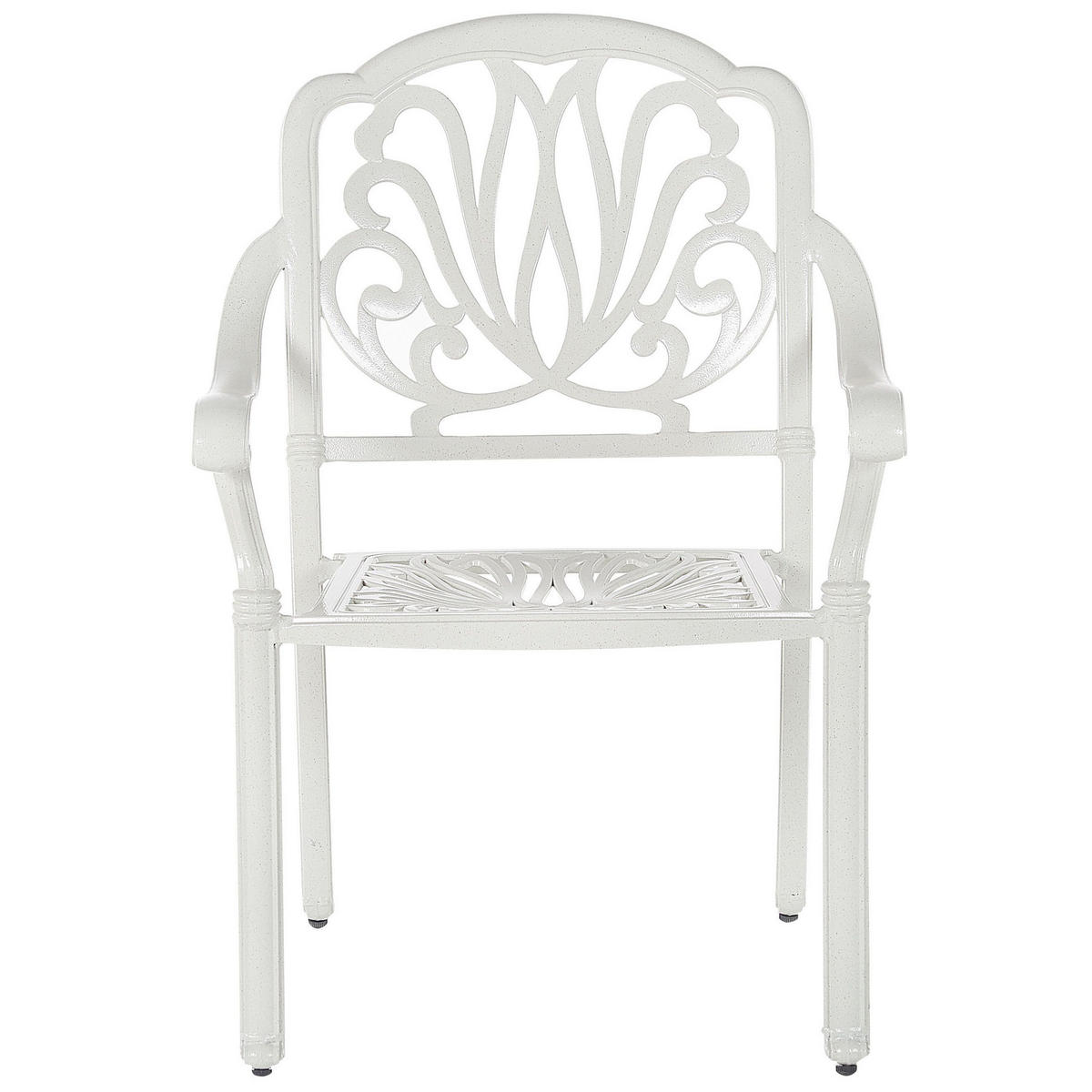 GARTENSTUHL 4er-Set Aluminium weiß Ancona - Weiß, Metall (68/97/65cm) - Beliani