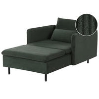 ČALOUNĚNÉ LEHÁTKO CHAISE LONGUE Manšestr Tmavě zelené Egeris - tmavě zelená/zelená barva, textil (87/80/149cm) - Beliani