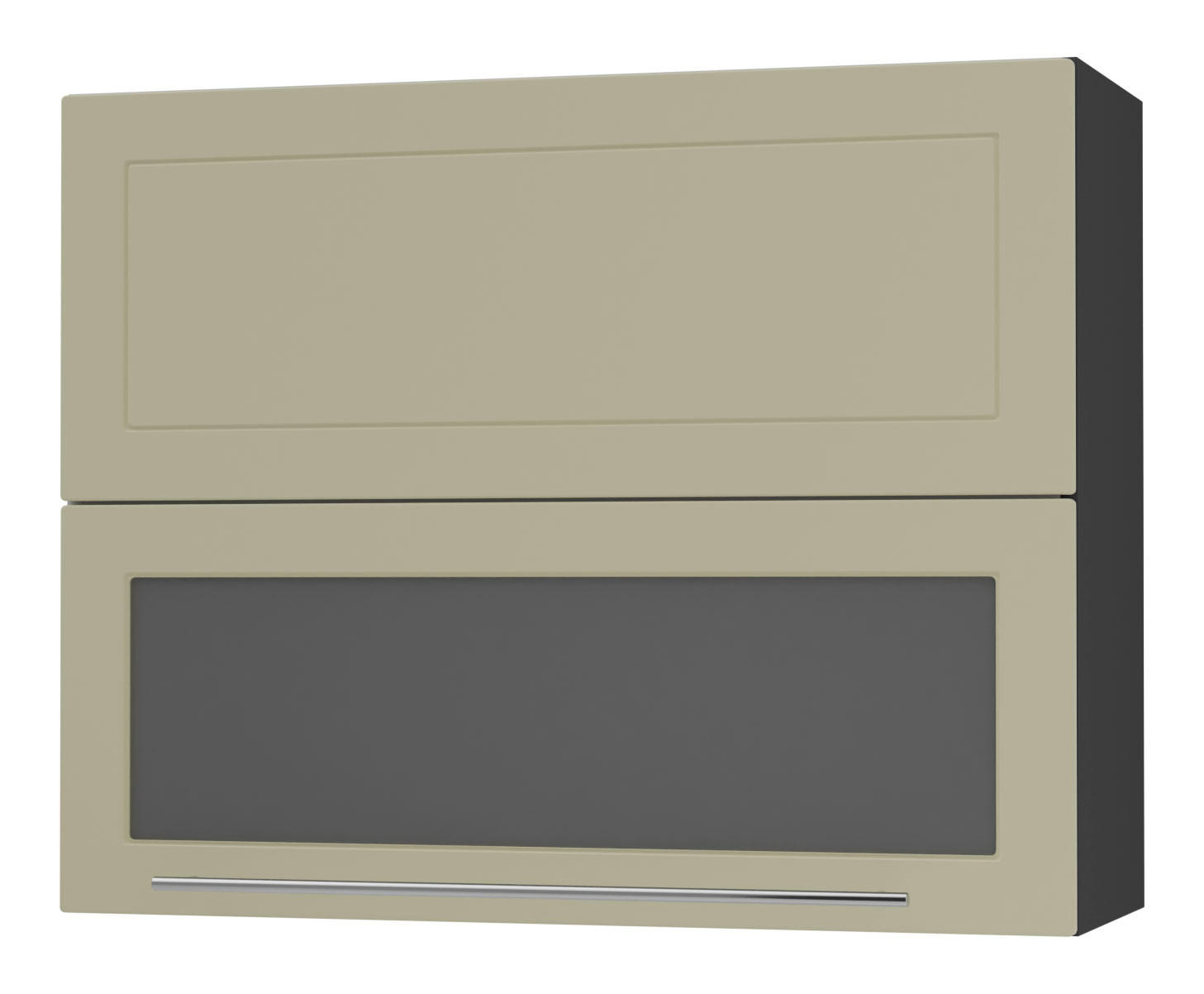 KÜCHENHÄNGESCHRANK Kvantum W8BS/90 Vanille Matt / Schwarz Matt 90 / 32,5 / 72cm - Creme/Schwarz, Holz/Holzwerkstoff (90/72/32.5cm) - Feldmann-Wohnen