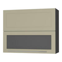KÜCHENHÄNGESCHRANK Kvantum W8BS/90 Vanille Matt / Schwarz Matt 90 / 32,5 / 72cm - Creme/Schwarz, Holz/Holzwerkstoff (90/72/32.5cm) - Feldmann-Wohnen