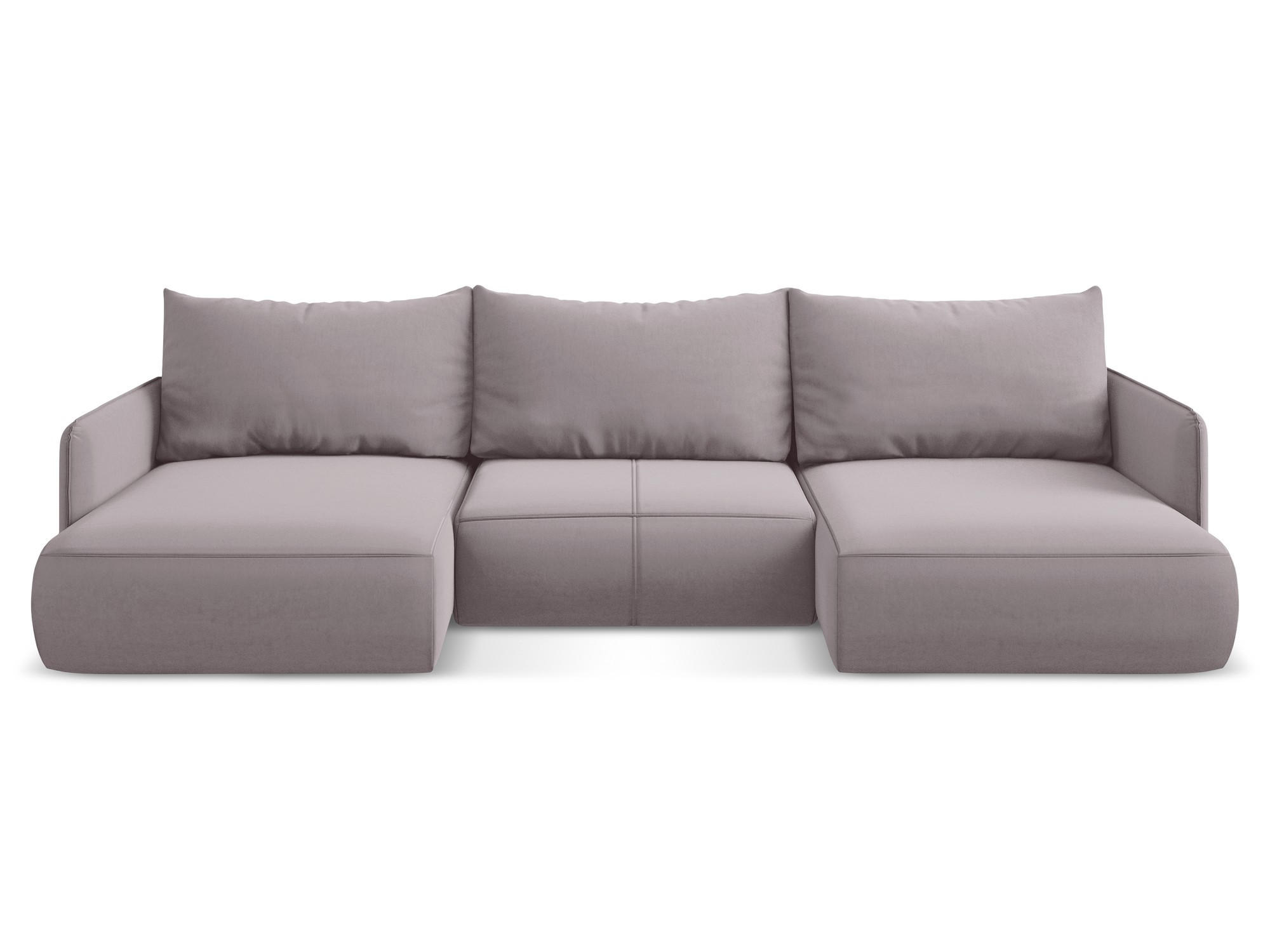 WOHNLANDSCHAFT Samt Stoff Violett - Lila/Flieder, Kunststoff/Textil (290/86/148cm) - Makamii