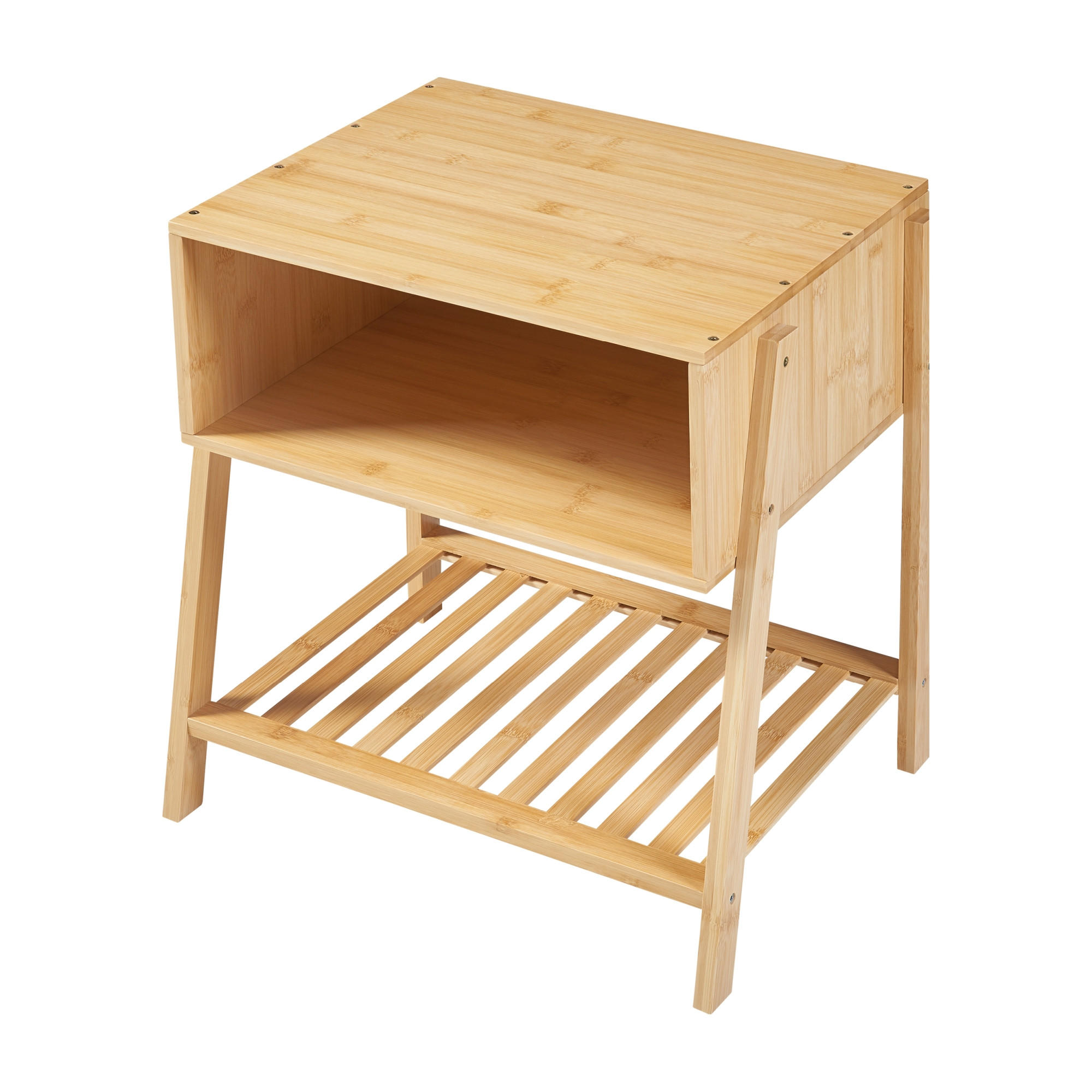NACHTTISCH Håbo - Naturfarben, Holz (45/50/36cm) - [en.casa]