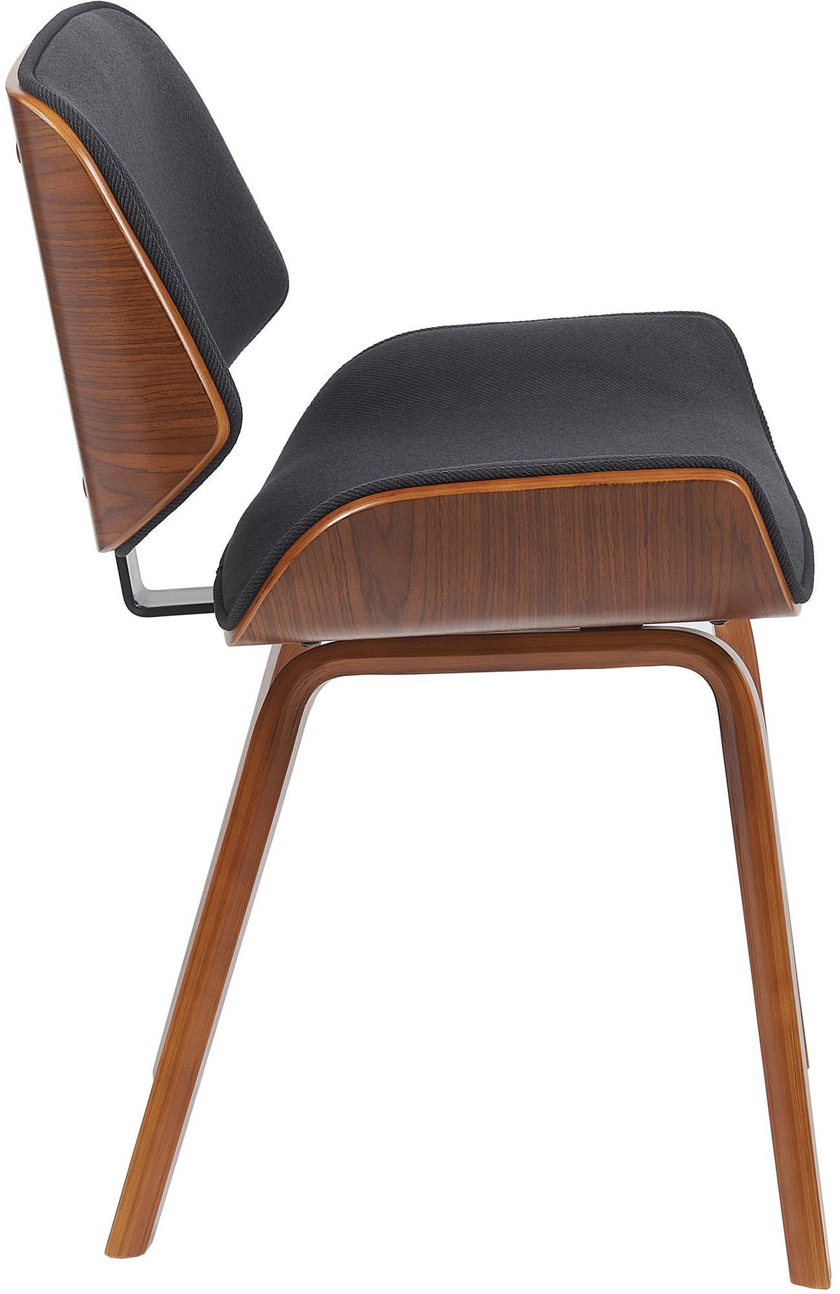 ESSZIMMERSTUHL 2 Stoff Walnuss/Schwarz - Walnussfarben/Schwarz, Holz/Textil (55/80/41cm) - CLP