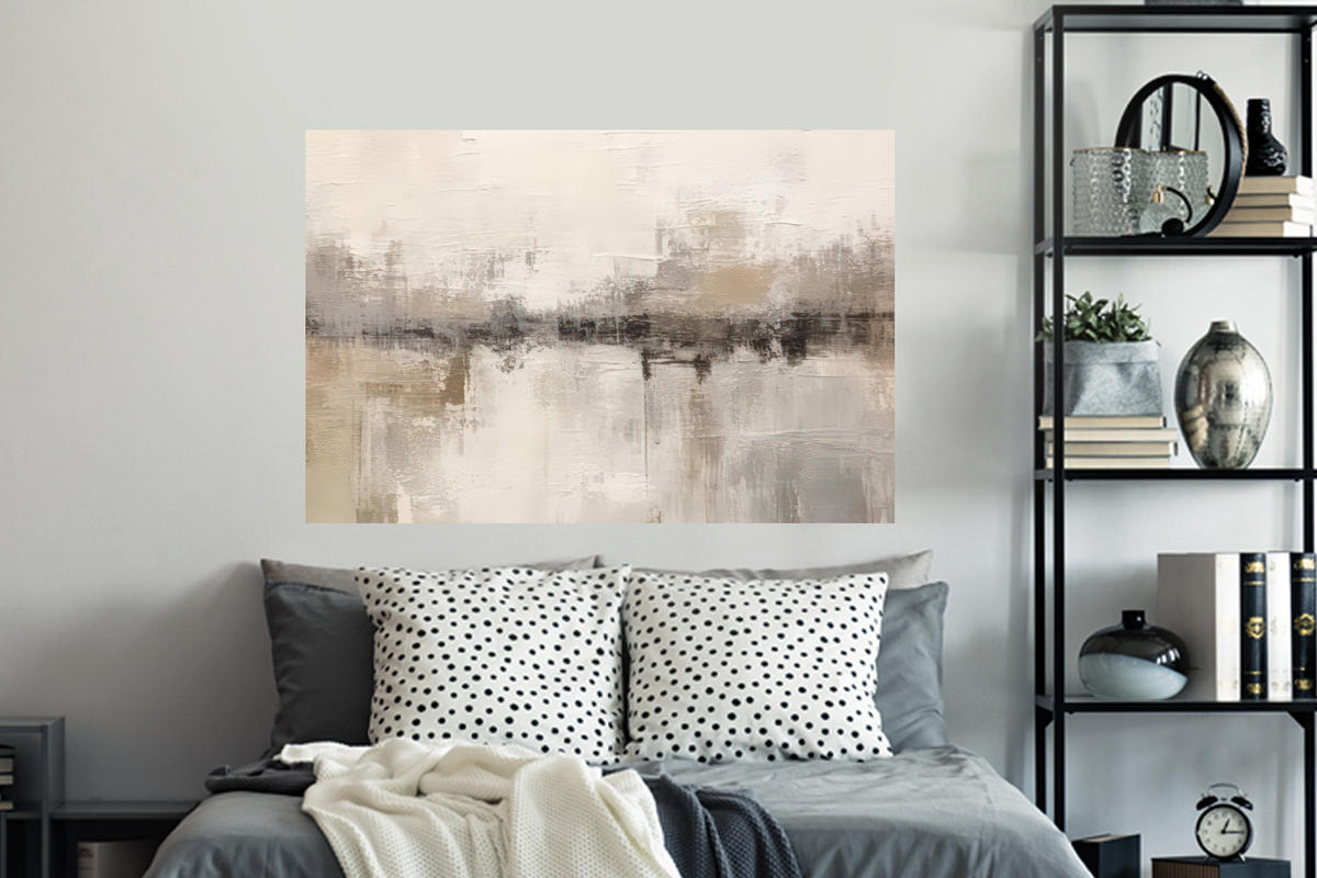 WANDTATTOO Moderne Kunst - Abstrakt - Beige 120x80 cm - Beige, Kunststoff (120/80/0.1cm) - MuchoWow