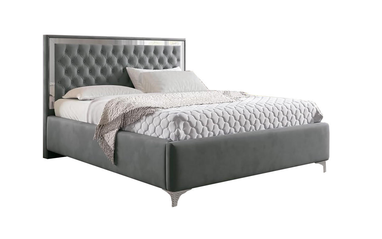 POLSTERBETT ARONA - Dunkelgrau, Textil (120/200cm) - Meblini