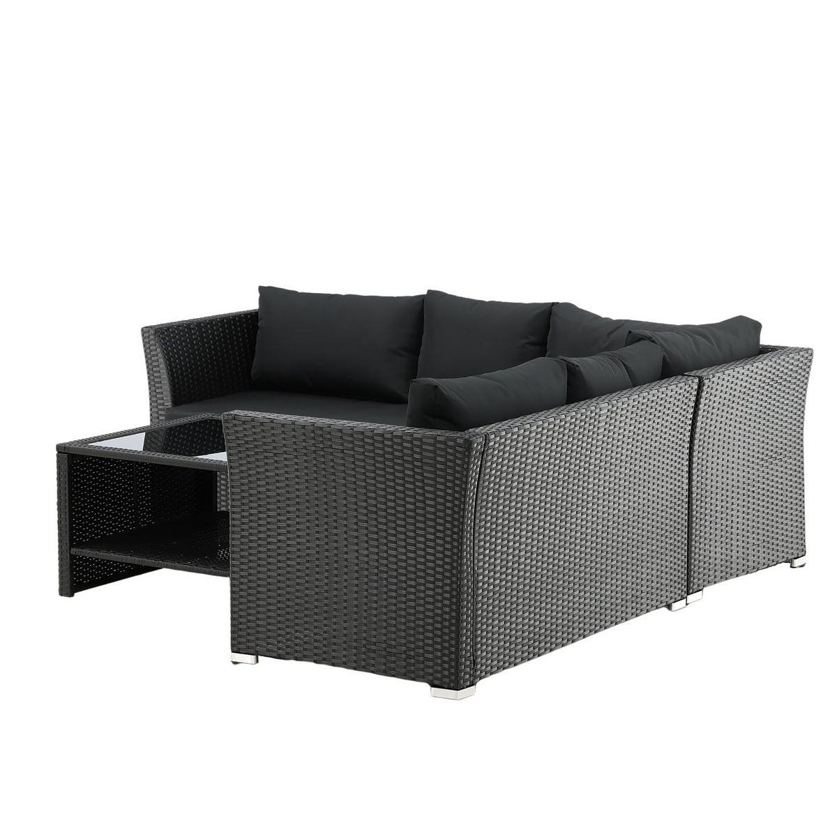 LOUNGESET - Schwarz, Kunststoff - home24