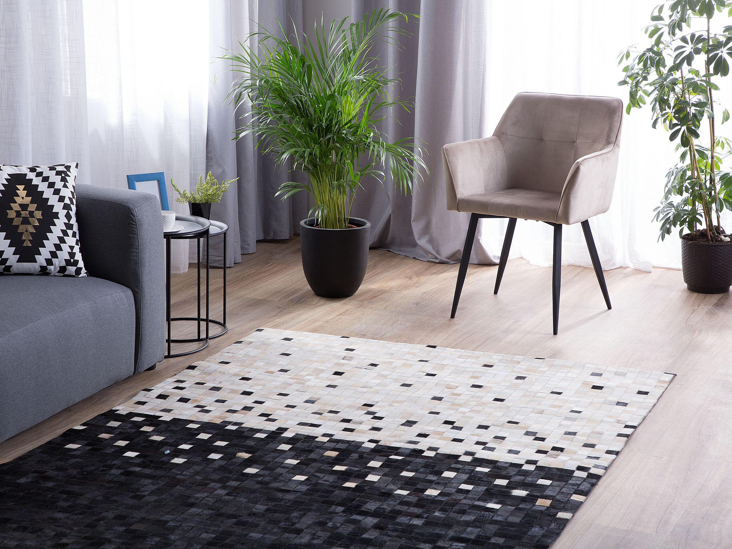 PATCHWORK-TEPPICH Erfelek 200/140 cm - Multicolor, Fell (140/200cm) - Beliani