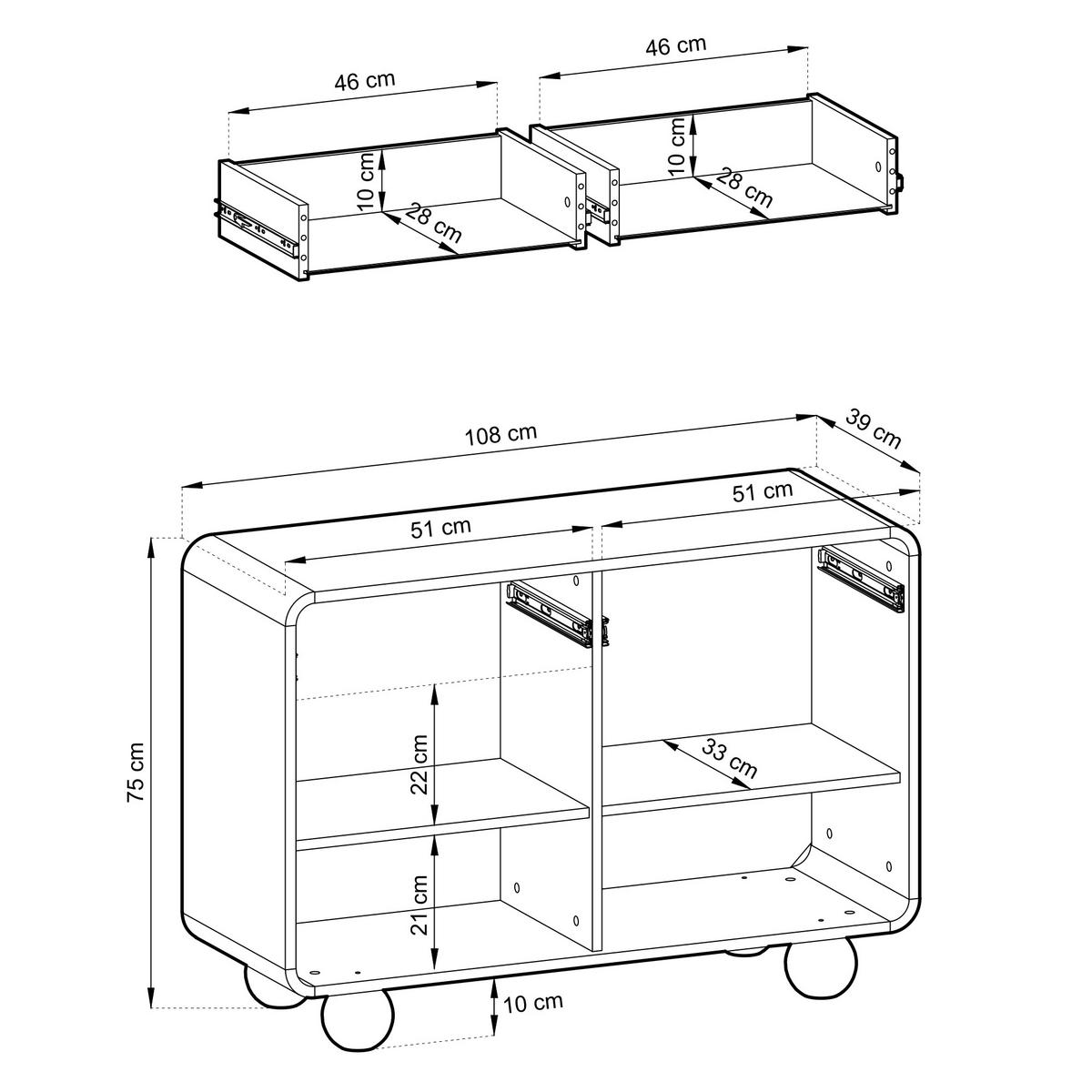 SIDEBOARD KAMLOOPS KOM1-2D2S Abgerundeter Korpus, Kaschmir - Kaschmir, Holz/Holzwerkstoff (108/75/39cm) - Komodee