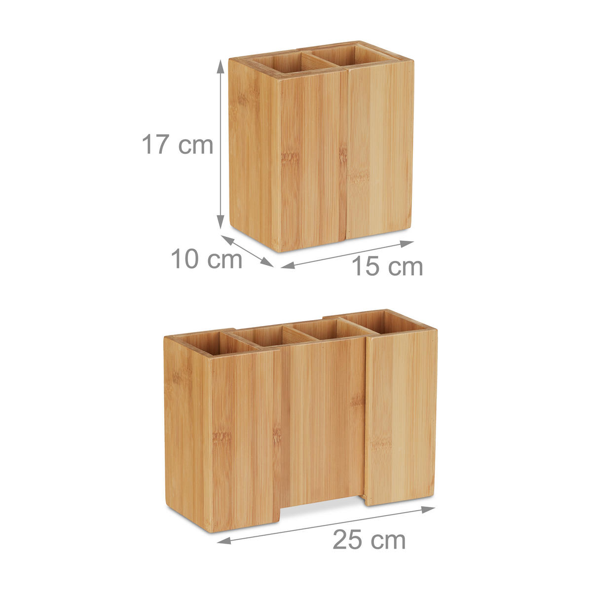 KÜCHENUTENSILIENHALTER - Hellbraun, Holz - Relaxdays