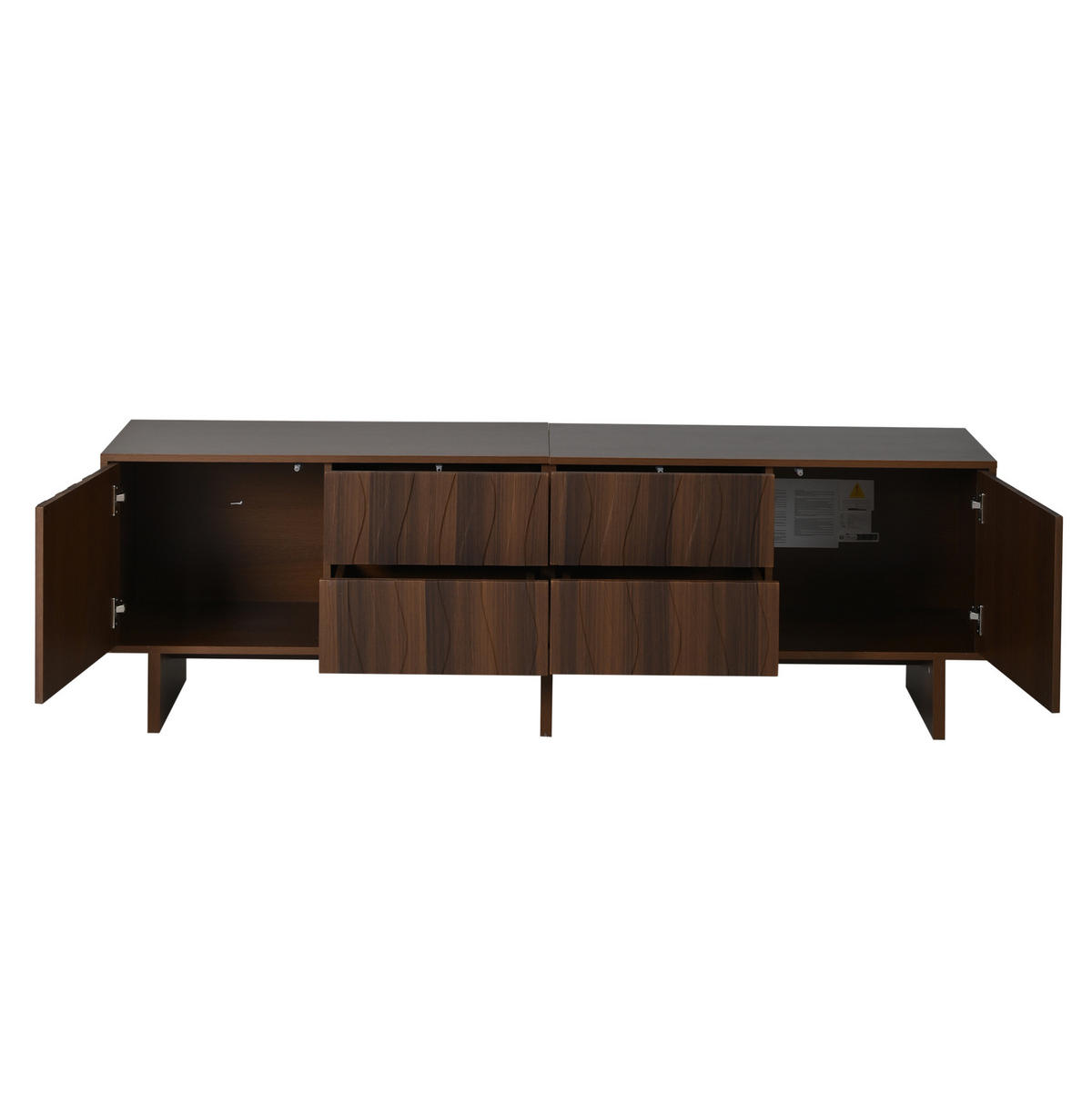 LOWBOARD 180/40/56 cm aus Spanplatte mit 4 Schubladen und 2 Türen Walnussfarben - Braun, Holzwerkstoff (180/56/40cm) - Modenvie