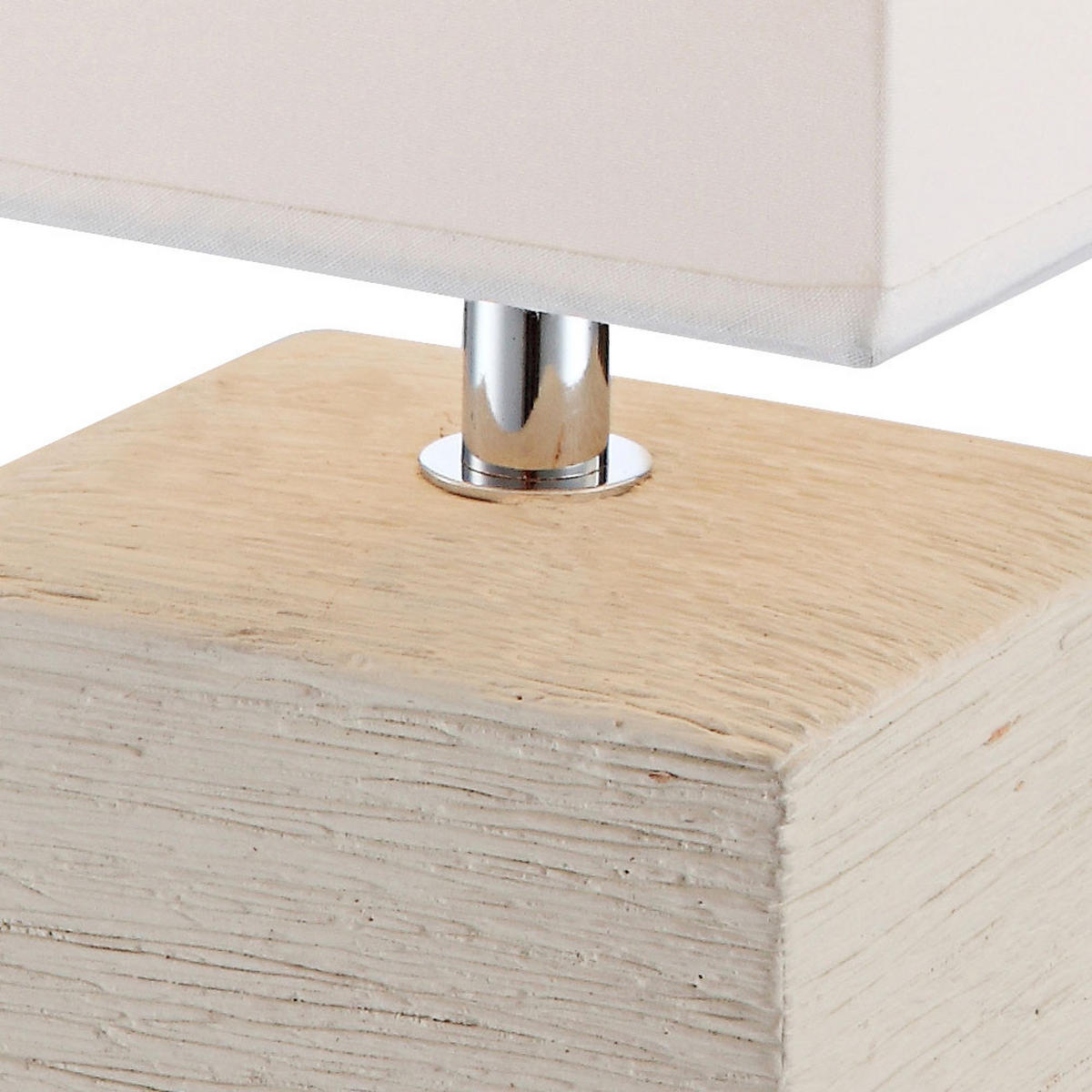 TISCHLEUCHTE Keramik Beige Weiß GERI 2er Set - Weiß, Textil (13/11/29cm) - Globo Lighting