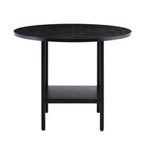 ESSTISCH 100/100/77 cm schwarz aus MDF und Metall mit Stauraumablage - Schwarz, Holzwerkstoff (100/100/77cm) - OKWISH