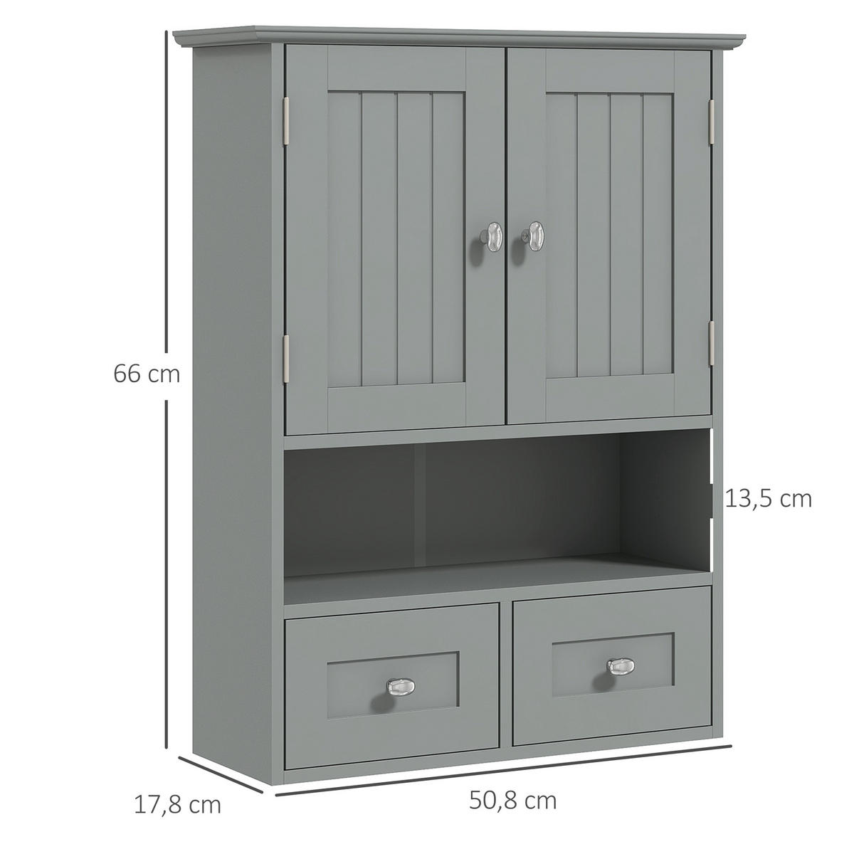 HÄNGESCHRANK Grau 1 Stück - Grau, Kunststoff (50.8/66/17.8cm) - GiPP