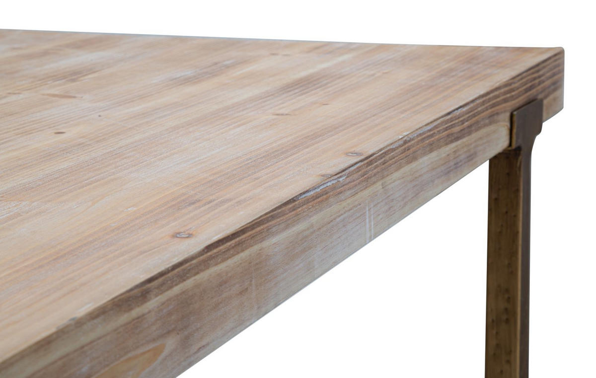 ESSTISCH Ankara, braun und goldfarben, MDF und Eisen, 150 x 90 x 78 cm - Goldfarben/Braun, Holzwerkstoff/Metall (90/150/78cm) - Mauro Ferretti