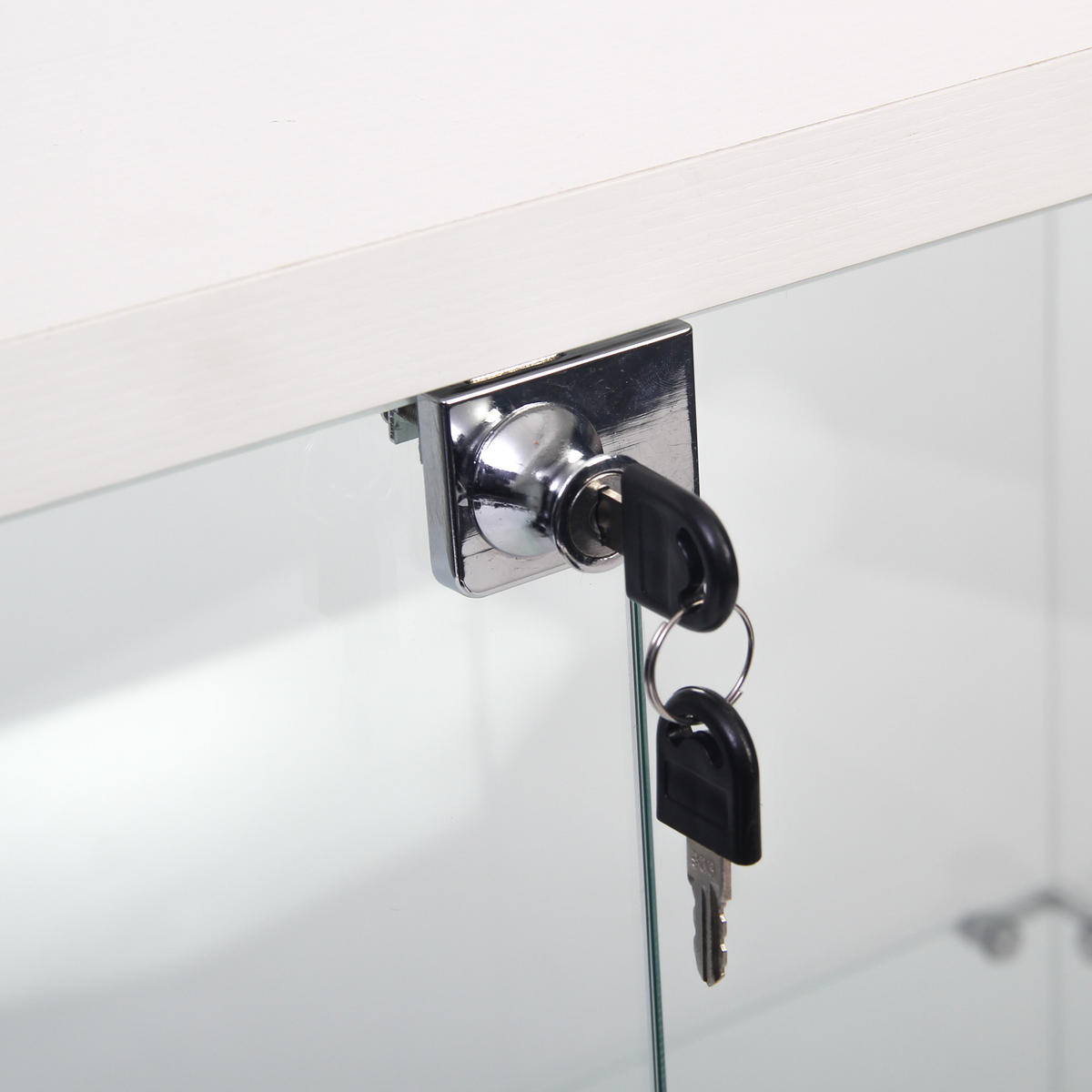 GLASVITRINE 36x80x164 cm 2 Türen 4 Glasböden weiß - Weiß, Holz (80/164/36cm) - LEBENLANG