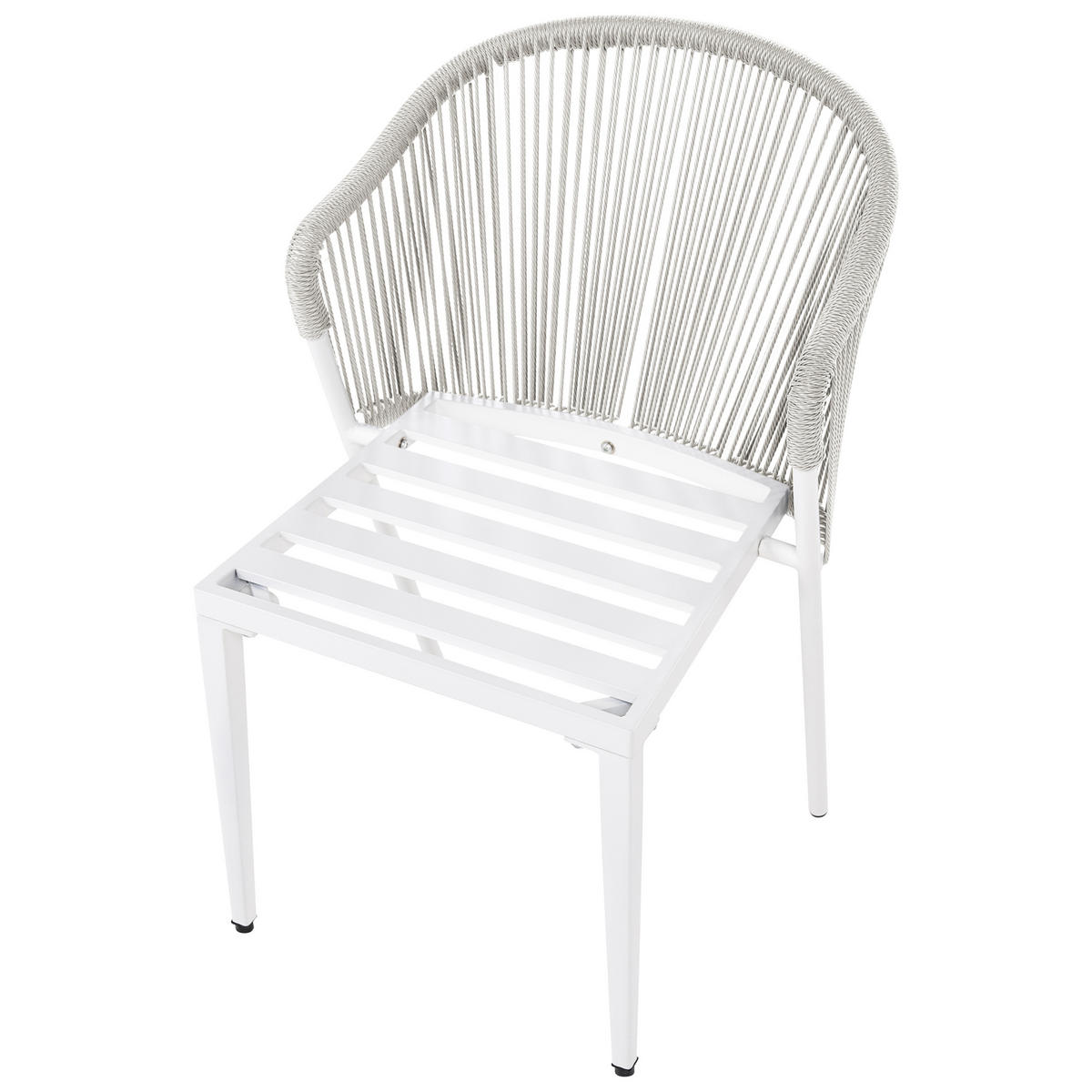 STUHL 2er-Set und Sitzkissen Metall Cremeweiß Paranea - Creme, Metall (46/80/47cm) - Beliani