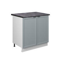 SPÜLENUNTERSCHRANK Fame-Line Hellblau-grau 80 cm mit Regal AP Anthrazit - Blaugrau/Weiß, Holzwerkstoff (80/82/60cm) - Vicco