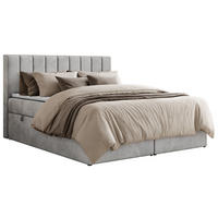 BOXSPRINGBETT ALVER 200/200 - Hellgrau Velvet - H4 - Hellgrau, Textil (200/200cm) - MKS