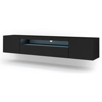 TV LOWBOARD Schwarz 200/42/37 - Schwarz, Holzwerkstoff (200/42/37cm) - RAUMHIRSCH FURNITURE