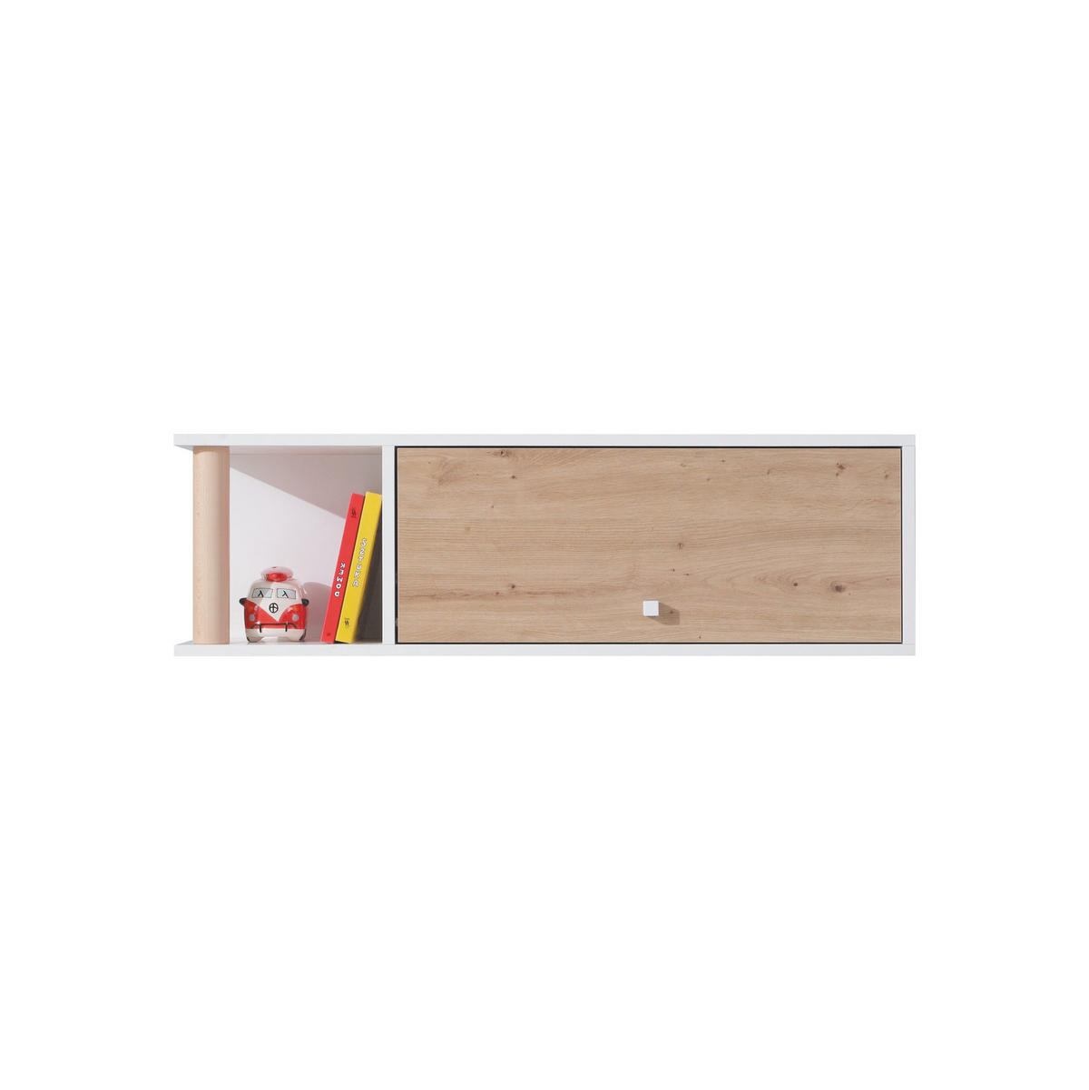WANDREGAL Figo mit 1 Tür und 1 Regale - Weiß/Eiche Artisan, Holzwerkstoff (125/35/25cm) - Beautysofa