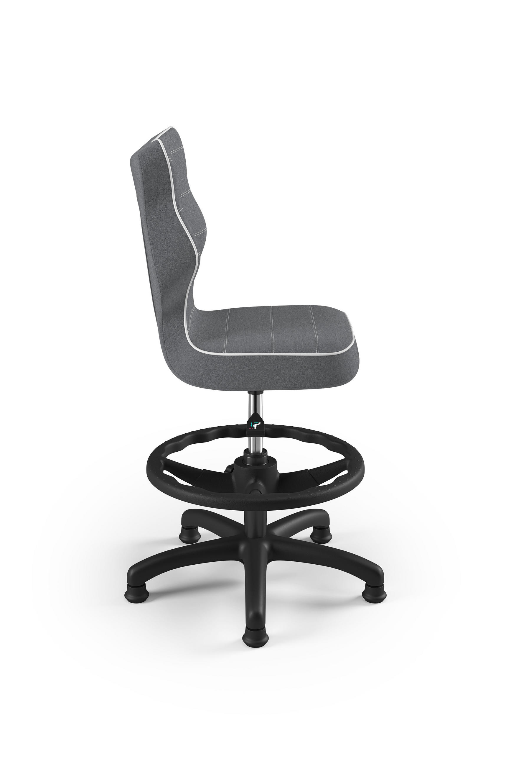 KINDERSTUHL Petit mit Fußstütze - Dunkelgrau/Weiß, Textil (66/96/66cm) - RAUMHIRSCH FURNITURE