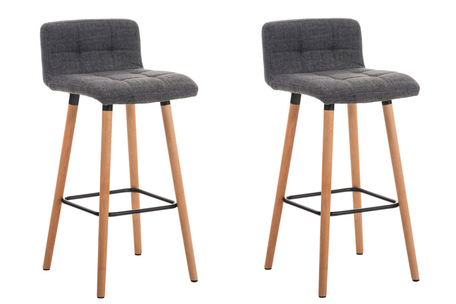 BARHOCKER 2er Set Stoff hellgrau - Hellgrau, Textil (49/42/94cm) - CLP