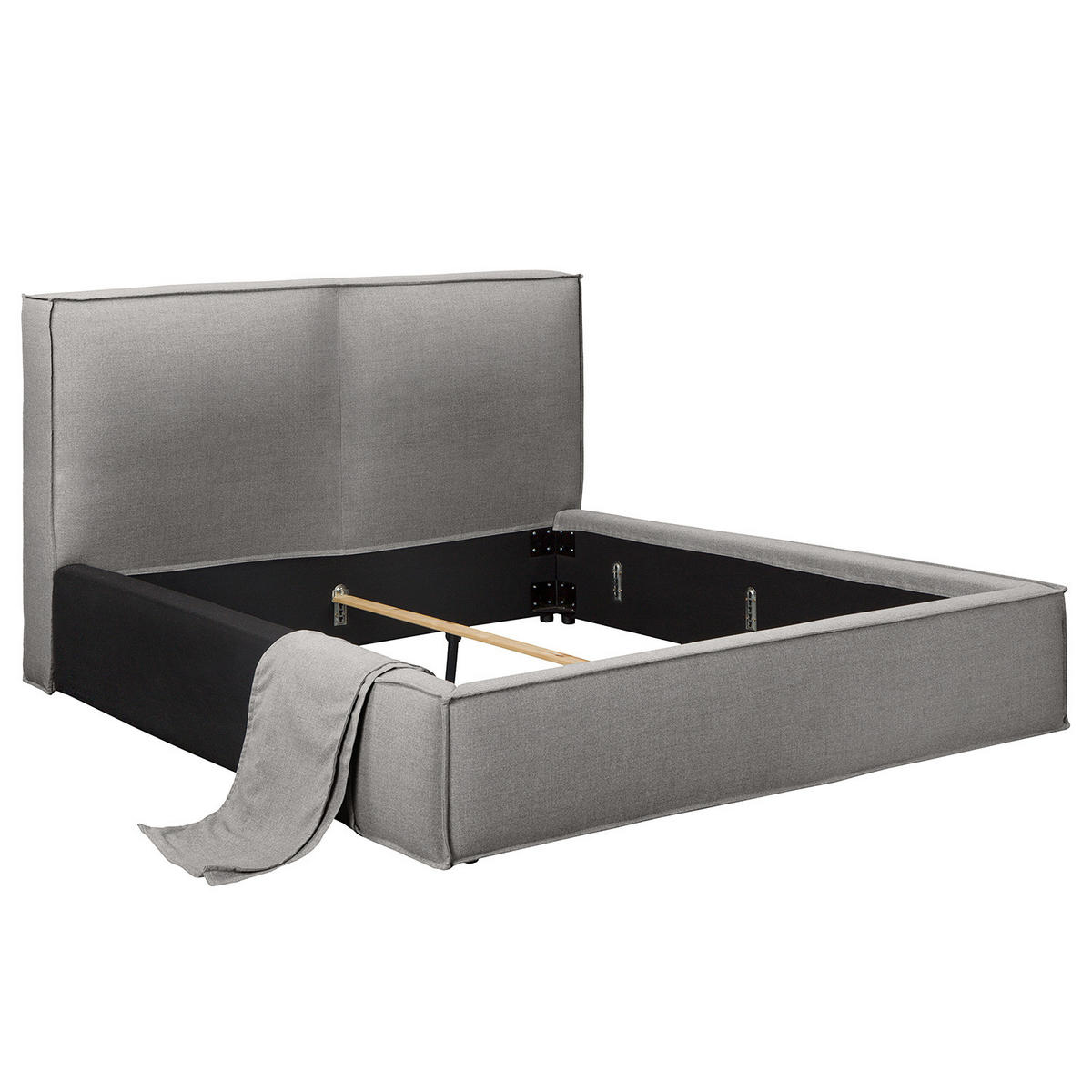 POLSTERBETT - Grau, Textil (180/200cm) - home24