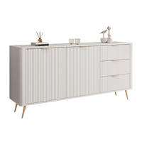 SIDEBOARD SCARLETT 163 2D3S MIT SCHUBLADEN BEIGE + GOLD - Beige, Holzwerkstoff (163/81/38cm) - Lookway