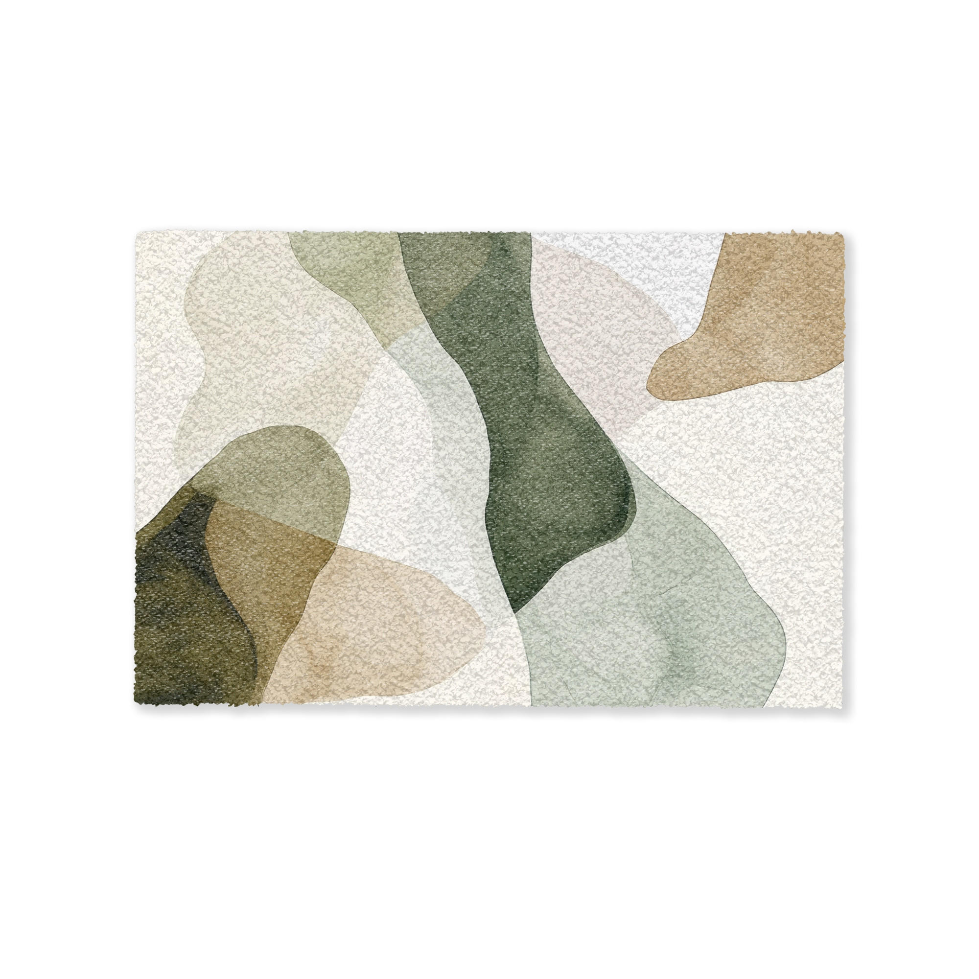 FUSSMATTE Japandi - Abstrakt - Grün 60x40 cm - Multicolor, Kunststoff (60/0.4cm) - MuchoWow