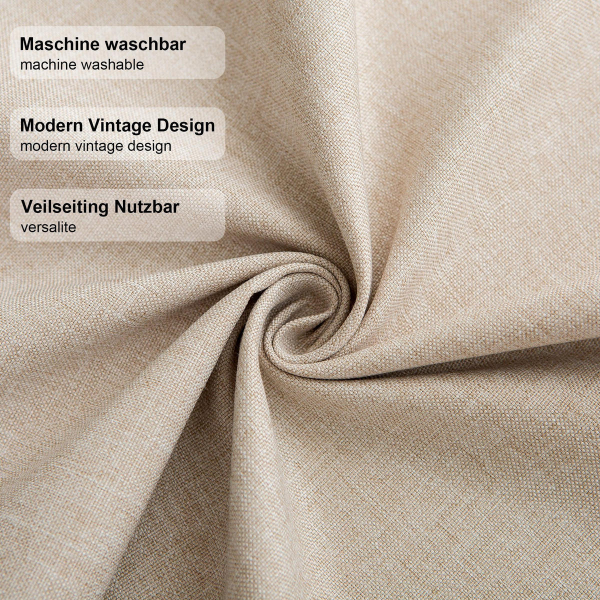 TISCHLÄUFER modern abwaschbar, wasserabweisend, Lotuseffekt, 40x180 cm, Beige - Beige, Textil (40/180cm)