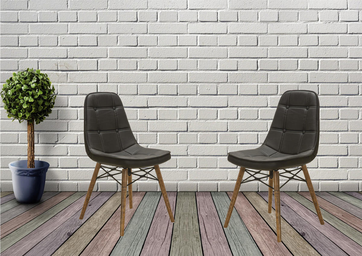 STUHL DENVER mit Holzbeinen - Schwarz, Holz/Textil (46/85/46cm) - Stuhlmann