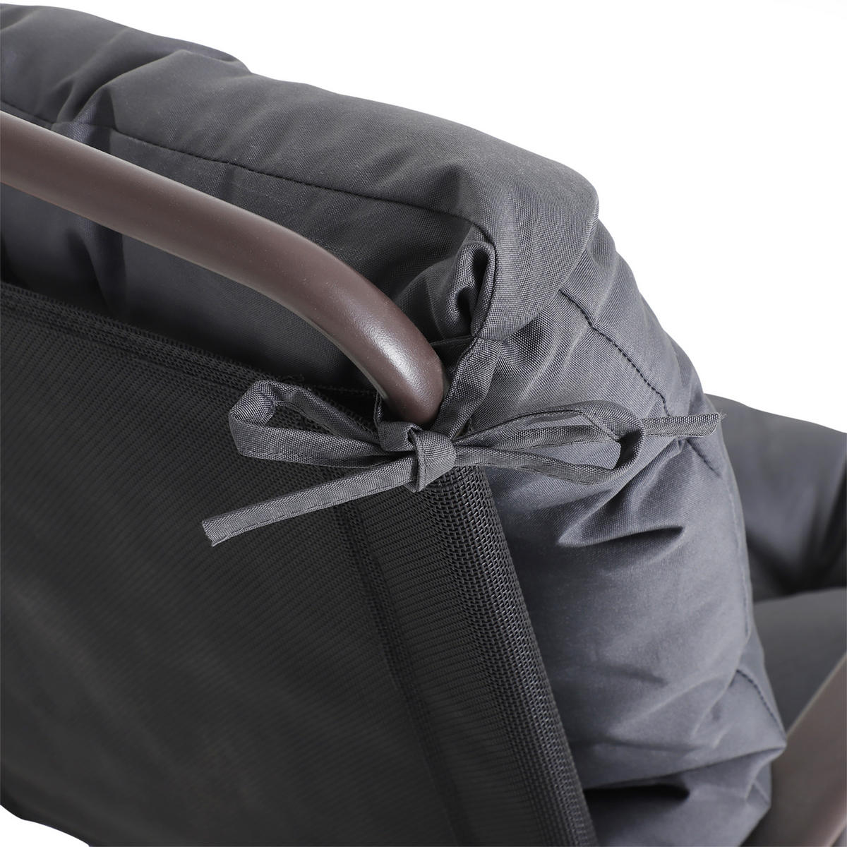 SITZKISSEN 2er-Set DE-09762 mit Bändern, ergonomisch, waschbar Grau - Grau, Textil (50/8/98cm) - ComfortXL