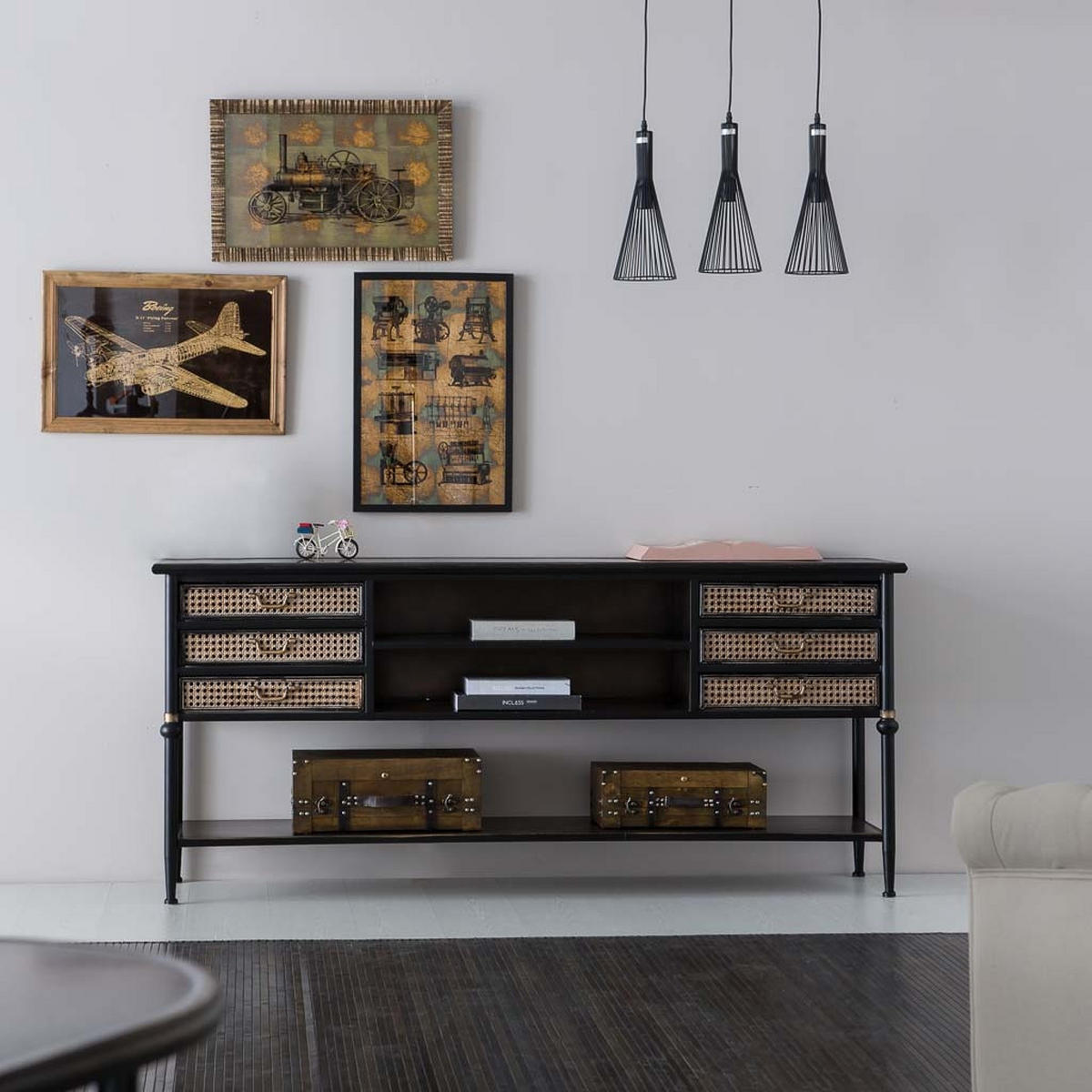 SIDEBOARD aus Metall 180x45x80 cm - Braun, Metall (180/80/45cm) - Wanderlust