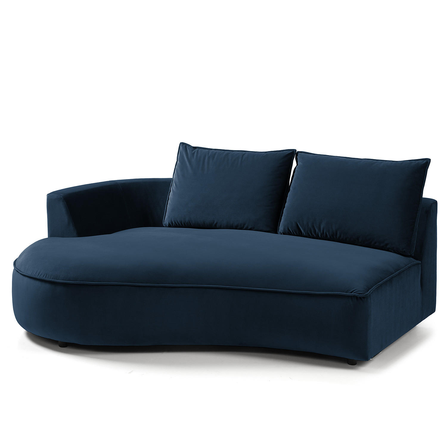 OTTOMANE - modular - Schwarz/Dunkelblau, Kunststoff/Textil (196/82/146cm) - home24