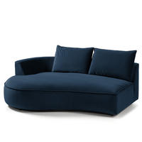 OTTOMANE - modular - Schwarz/Dunkelblau, Kunststoff/Textil (196/82/146cm) - home24