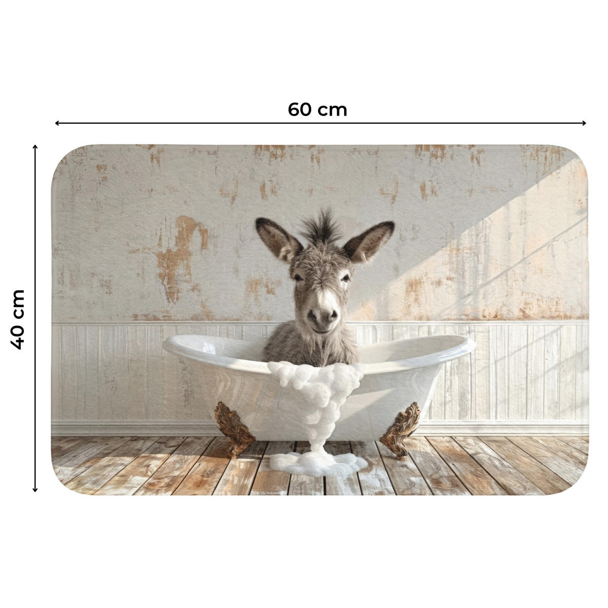 WC PŘEDLOŽKA Osel - Zvířata - Vana - Pěna 60x40 cm - krémová, textil/plast (60/1cm) - OnlyWow