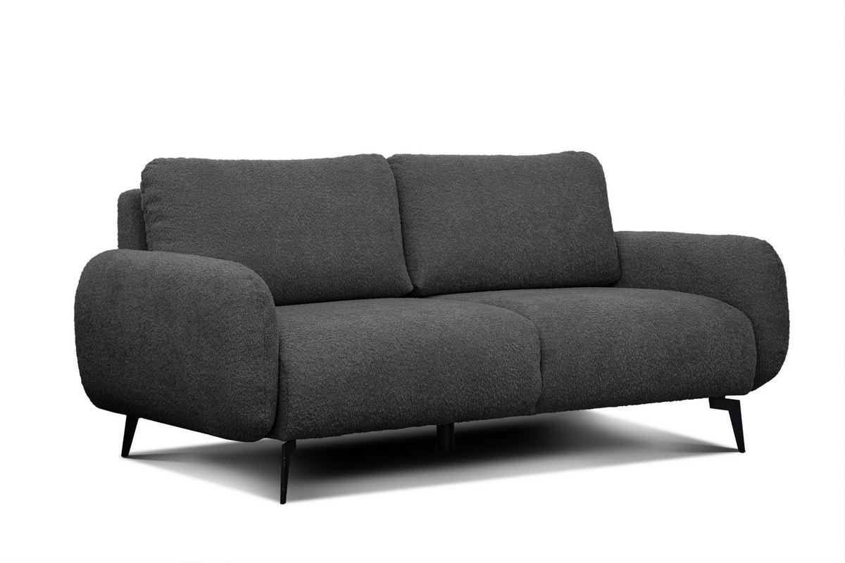 SOFA FEBE 3-Sitzer, dunkelgrau - Dunkelgrau/Schwarz, Holz/Textil (190/82/96cm) - Courtois Laville