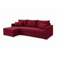 WOHNLANDSCHAFT AURELIA– Ecksofa in L-Form mit Schlaffunktion Bettkasten & Kissen Stoff KRONOS 226 cm Rot - Rot, Kunststoff (226/140cm) - Wohnideebilder