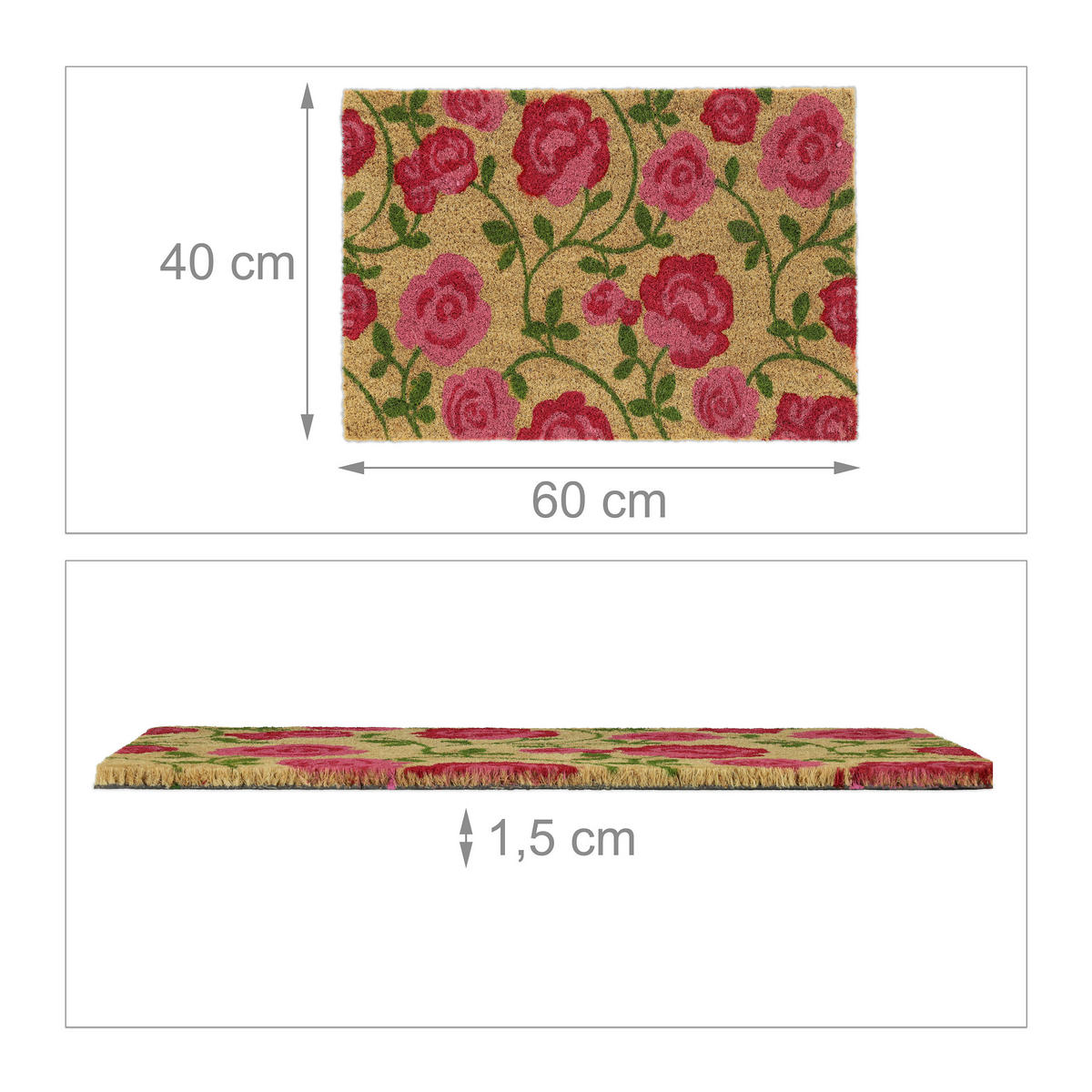 FUSSMATTE - Multicolor, Kunststoff/Textil (60/40cm) - Relaxdays