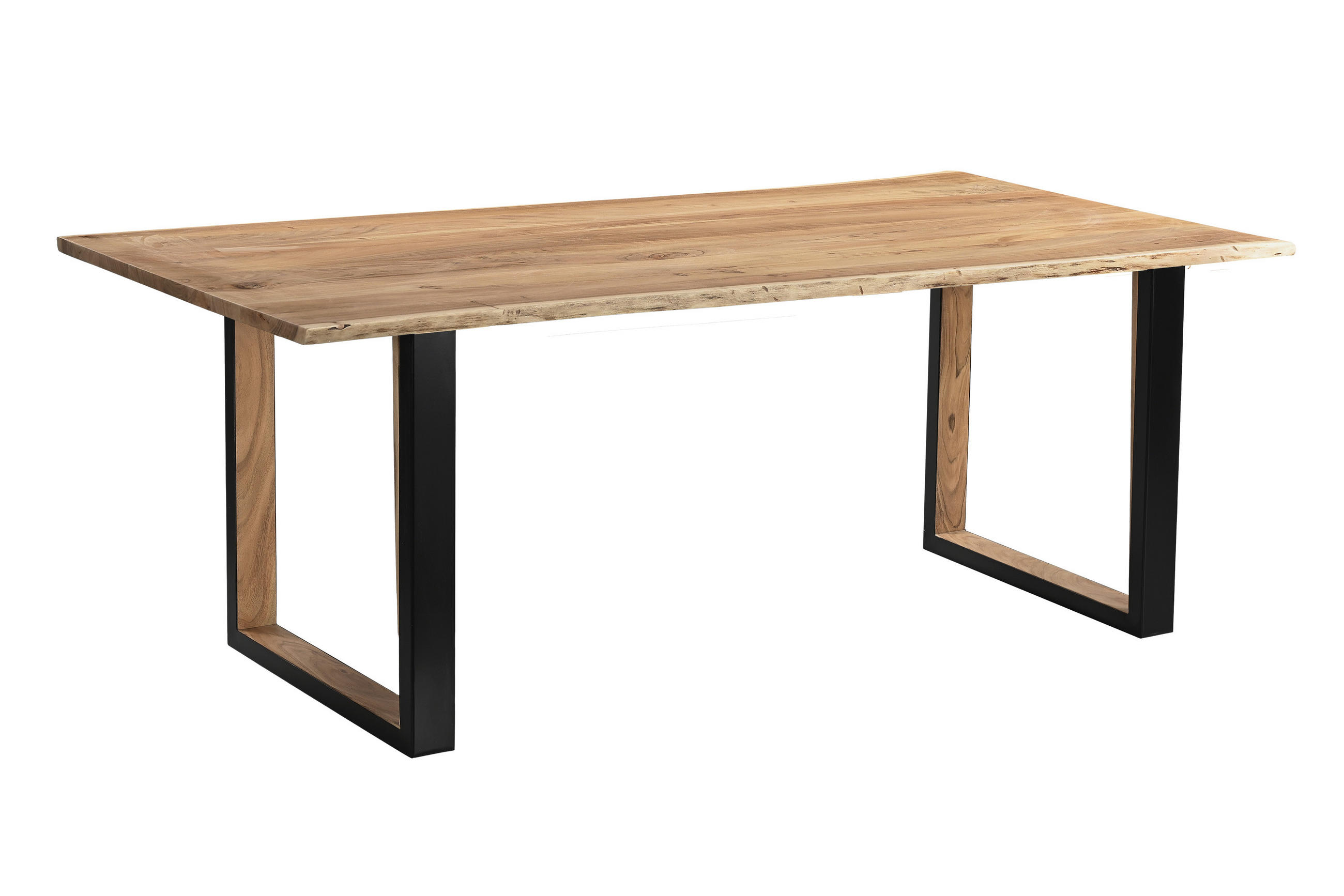 BRISBANE - Beige/Schwarz, Holz/Metall (100/200/77cm) - SAM