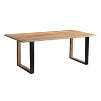 BRISBANE - Beige/Schwarz, Holz/Metall (100/260/77cm) - SAM