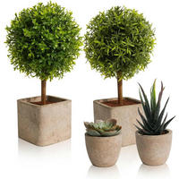 KUNSTPFLANZEN 4-teiliges Set Grün - Grün, Kunststoff (11cm)