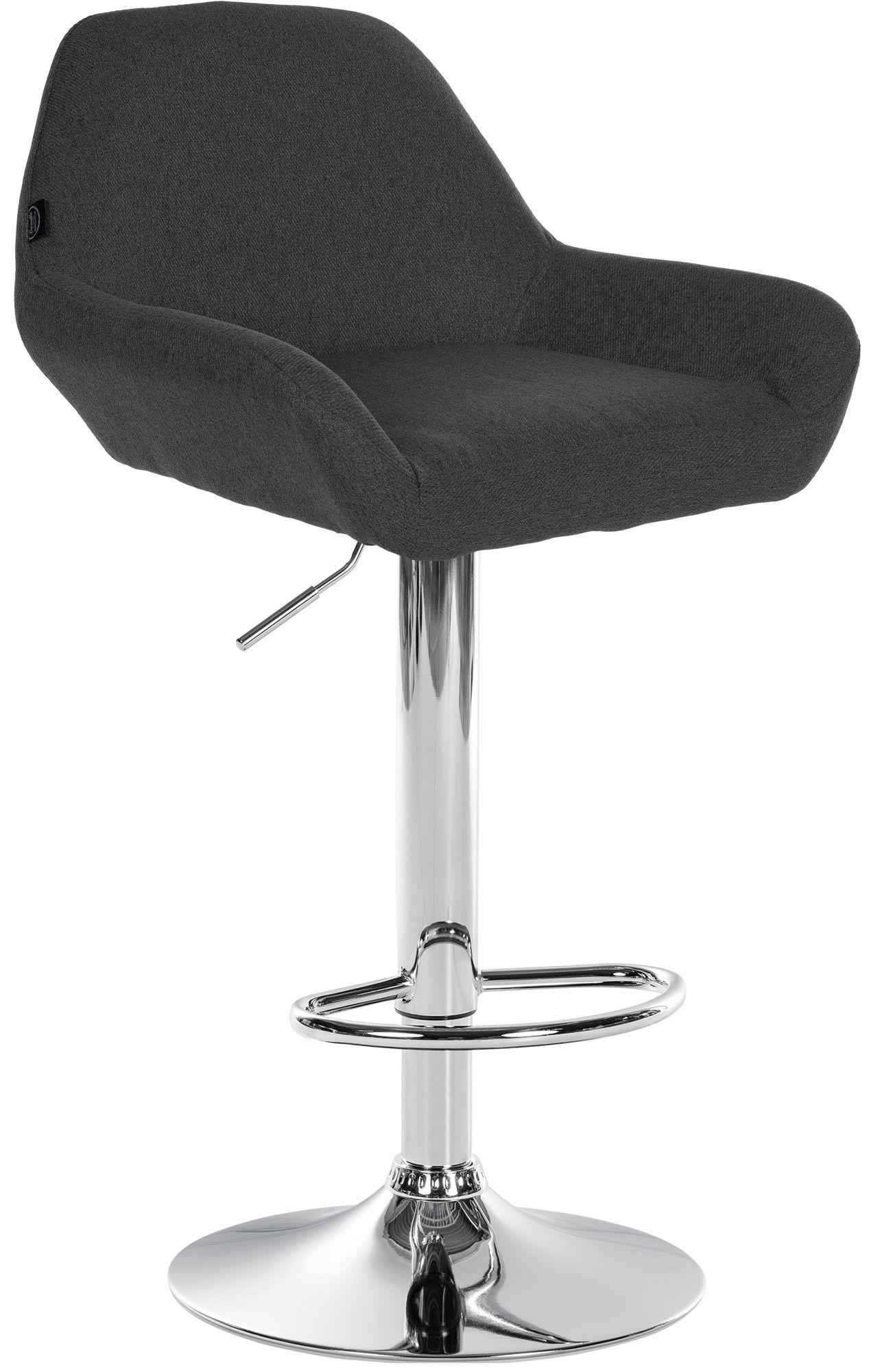 BARHOCKER Stoff dunkelgrau - Chromfarben/Dunkelgrau, Textil/Metall (51/89/52cm) - CLP