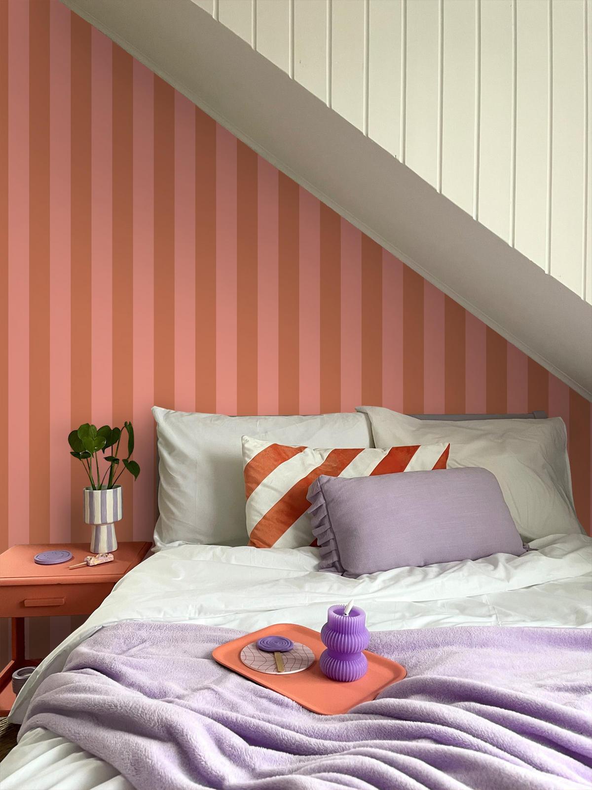 TAPETE Streifen 53 cm x 10.05 m - Terracotta, Papier (53/1000cm) - ESTAhome