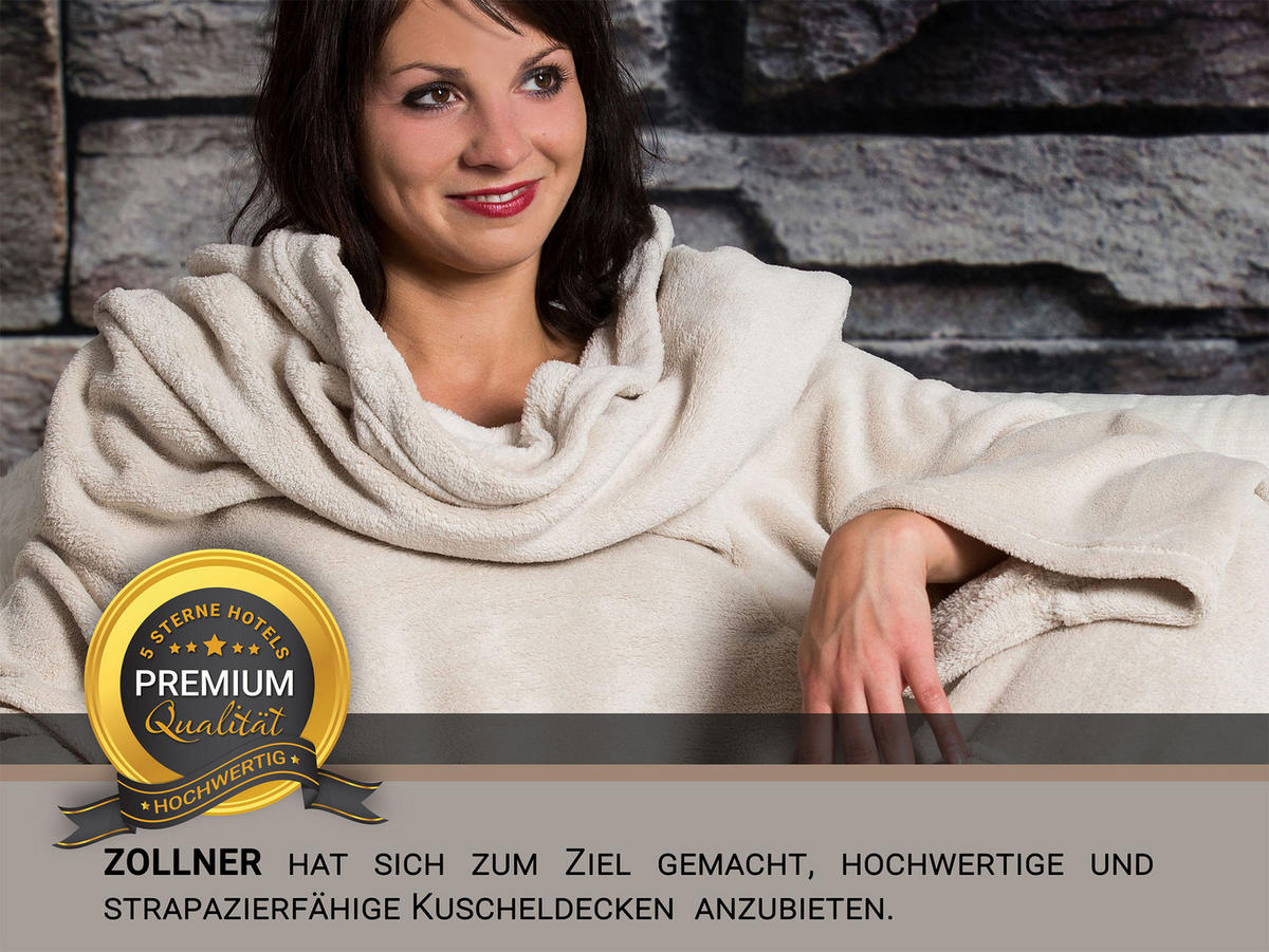 KUSCHELDECKE, 170x200 cm, 100% Polyester, Weiß - Beige, Textil (170/200cm) - Zollner