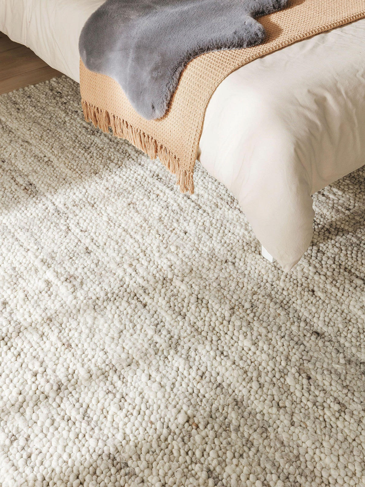 WOLLTEPPICH Finn Ivory Hellgrau 170x240 cm - Creme, Textil (170/240cm) - benuta Pure