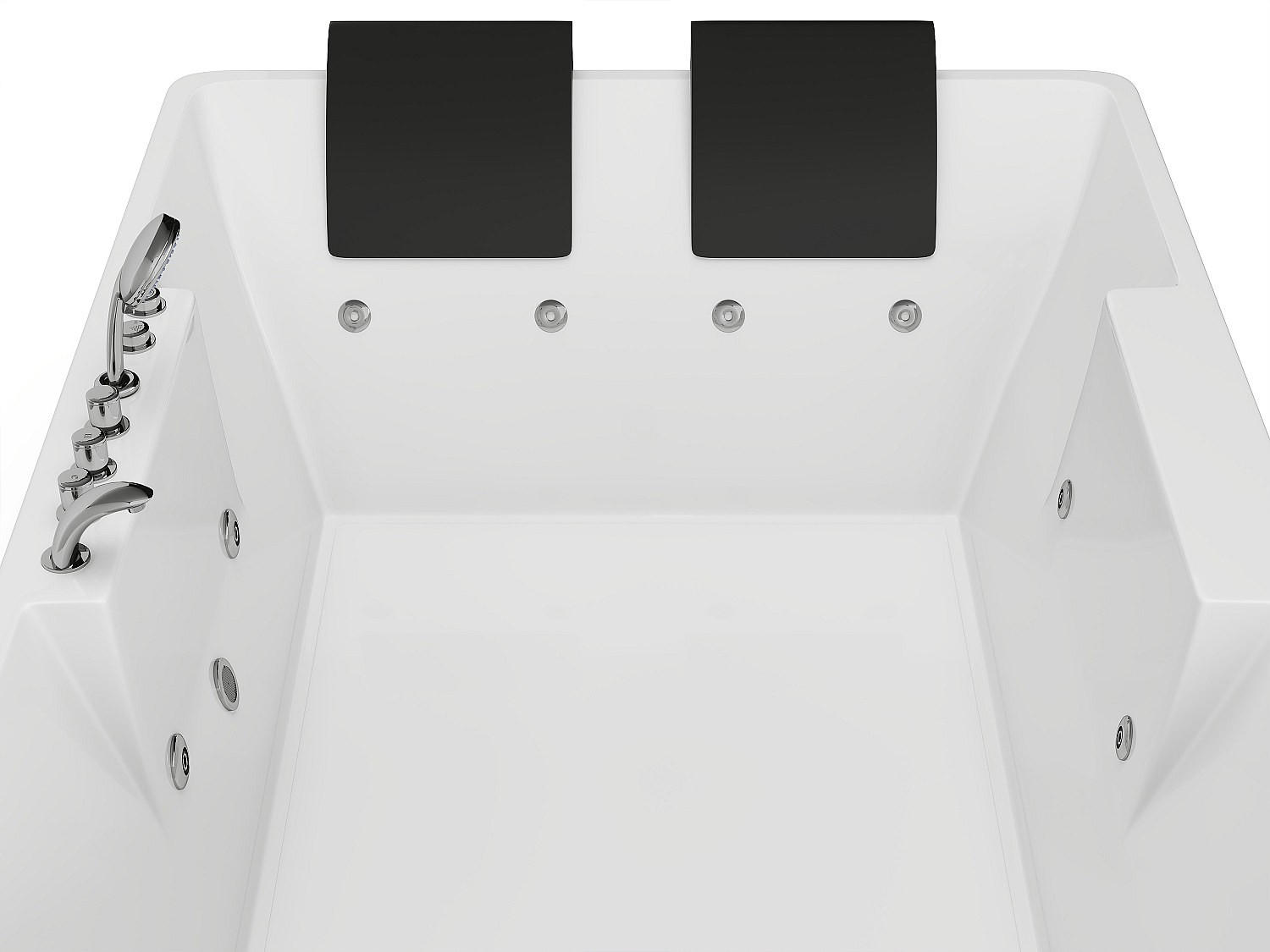 WHIRLPOOLBADEWANNE - 2 Personen - Acryl - Weiß - - Weiß, Kunststoff (182/62/122cm) - Vente-Unique