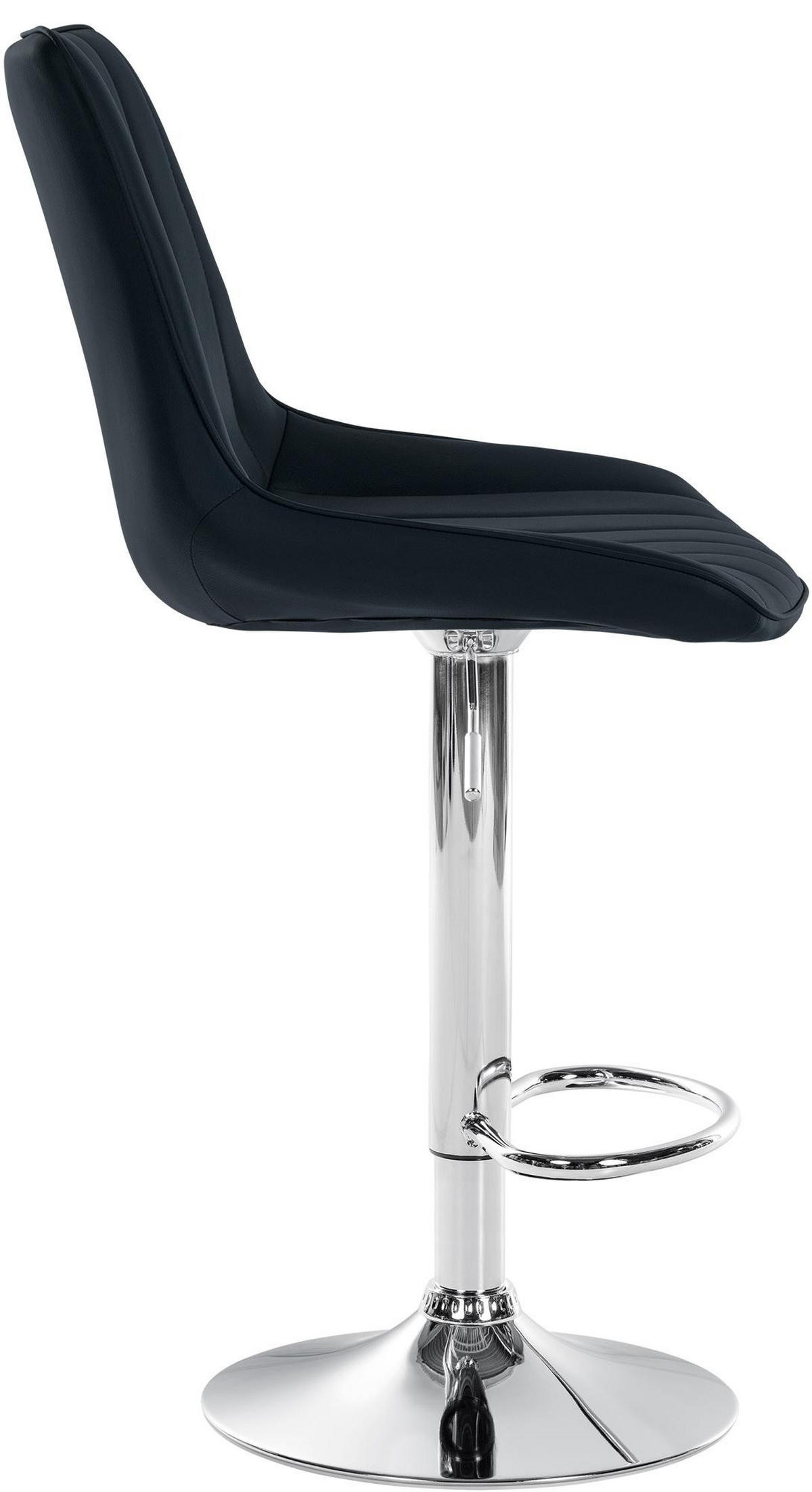 BARHOCKER Toni Kunstleder 91-112x49.5x50 cm schwarz - Schwarz, Leder (49.5/91/50cm) - furnicato