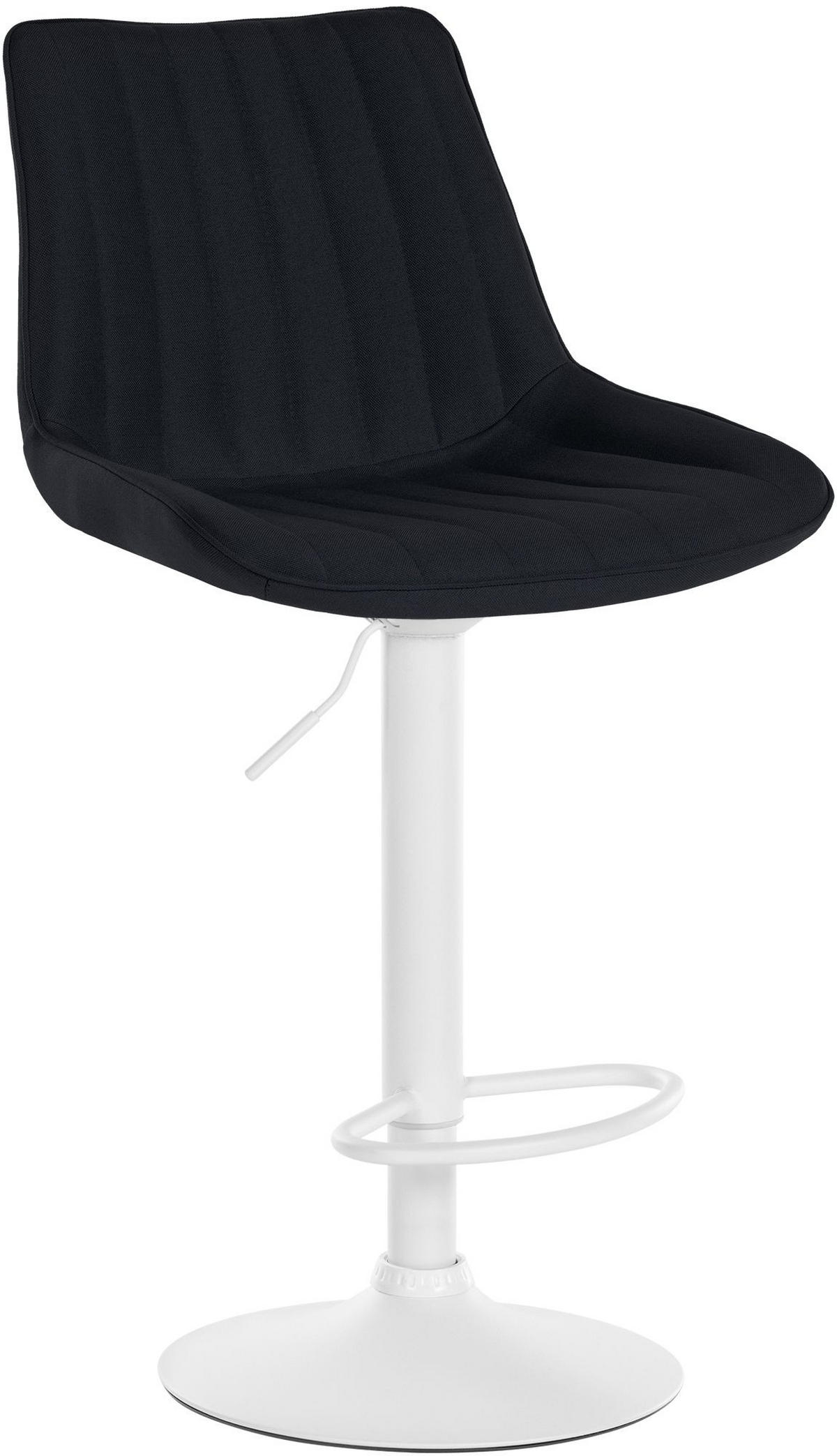 BARHOCKER RIO Schwarz Stoff Weiß - Schwarz, Textil/Metall (49.5/91/50cm) - DELUKE